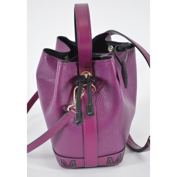 MCM Leather Contrast Logo Mini Crossbody Purse Bag - Picture 9 of 11